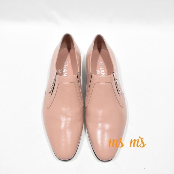 NIB CHANEL PINK CALFSKIN MOCASSINS LOAFERS Flat - Picture 5 of 8